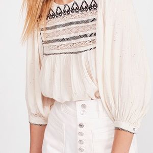 LAST CALL: Free People Cyprus avenue top - ivory